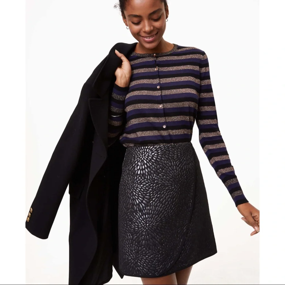 LOFT Shimmer Splash Wrap Skirt